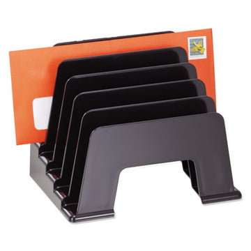 Universal® Recycled Plastic Incline Sorter, 5 Sections, Letter Size Files, 13.25" X 9" X 9", Black freeshipping - TVN Wholesale